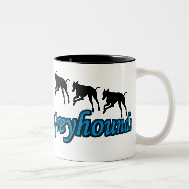 Greyhounds-Hund Lover laufen Zweifarbige Tasse (Rechts)