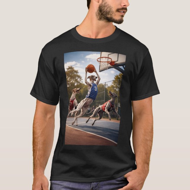 Greyhounds playing basketball T-Shirt (Vorderseite)
