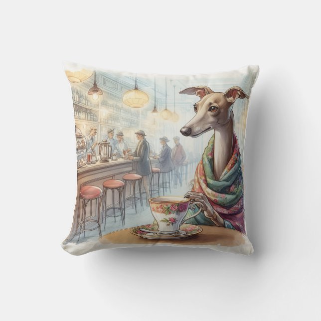 Greyhound's Tea Time Pillow Kissen (Vorderseite)