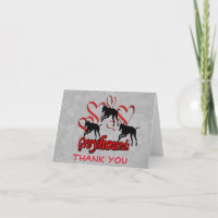 Greyhounds und Red Hearts Danke Karte