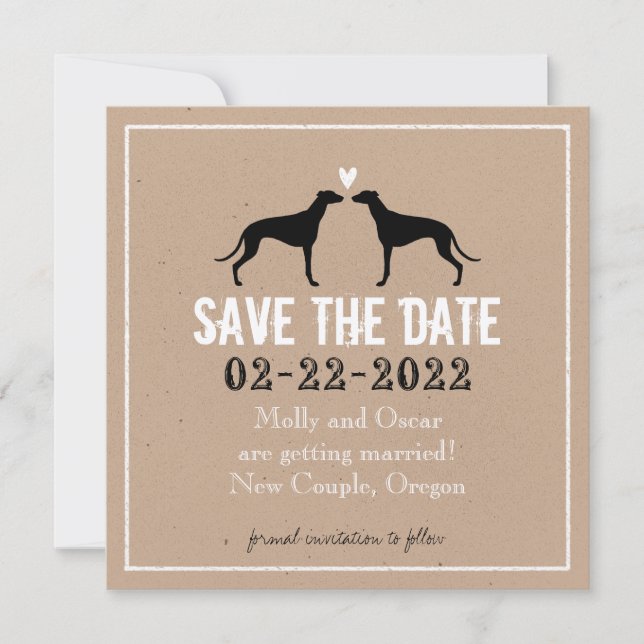 Greyhounds Wedding Save the Date (Vorderseite)