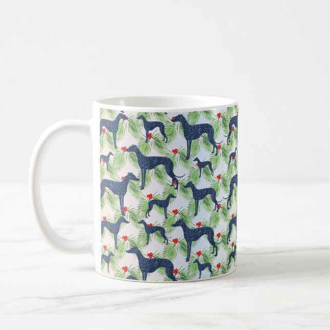 Greyhounds Weihnachten Kaffeetasse (Links)