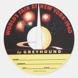 Greyhound's Worlds Fair Runder Aufkleber
