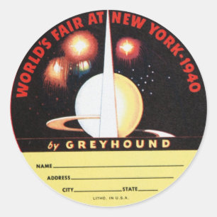 Greyhound's Worlds Fair Runder Aufkleber