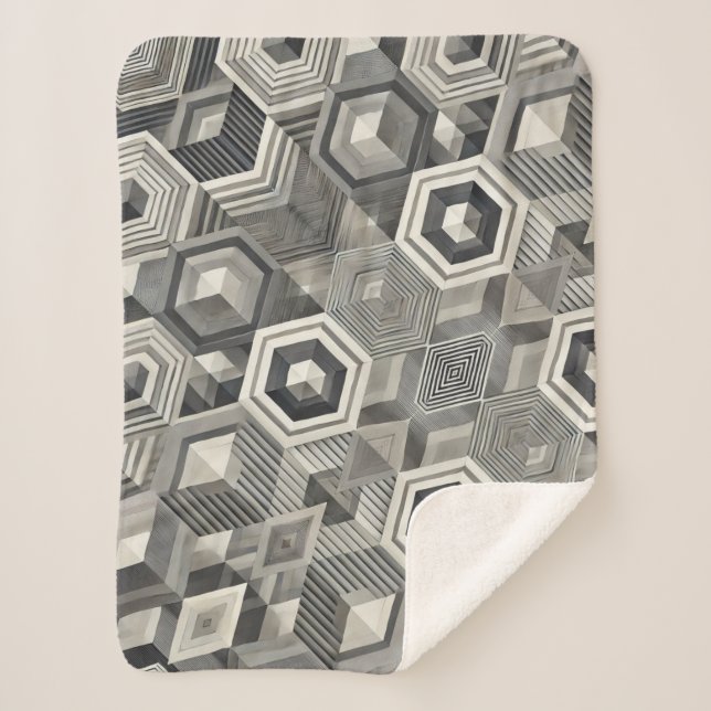 Greyscale Geometrie Sherpadecke (Vorderseite)