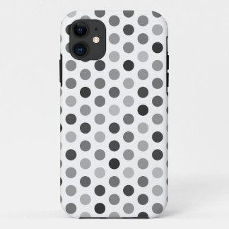 Greyscale Polka-Punkt-gemusterter Kasten iPhone 11 Hülle