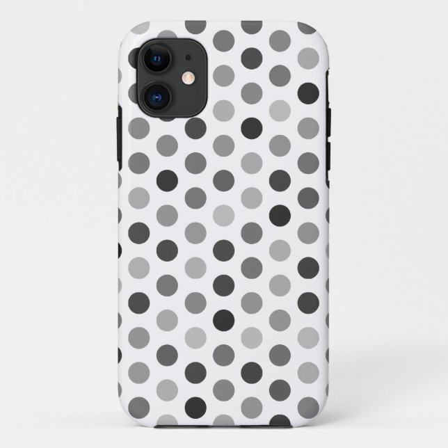 Greyscale Polka-Punkt-gemusterter Kasten Case-Mate iPhone Hülle (Rückseite)