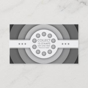 greyscale retro Loyalitäts-Briefmarkenkarte Treuekarte