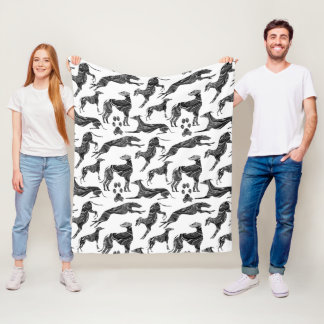 Greyt Greyhound Marble Silhouetten Fleecedecke