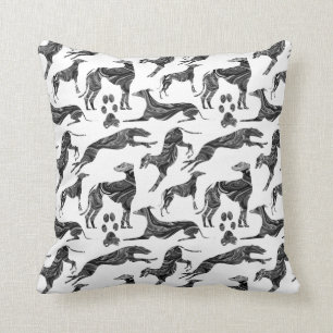 Greyt Greyhound Marble Silhouetten Kissen