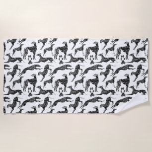 Greyt Greyhound Marble Silhouetten Strandtuch