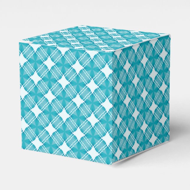 Grid and Stars Gingham Pattern Geschenkschachtel (Vorderseite)