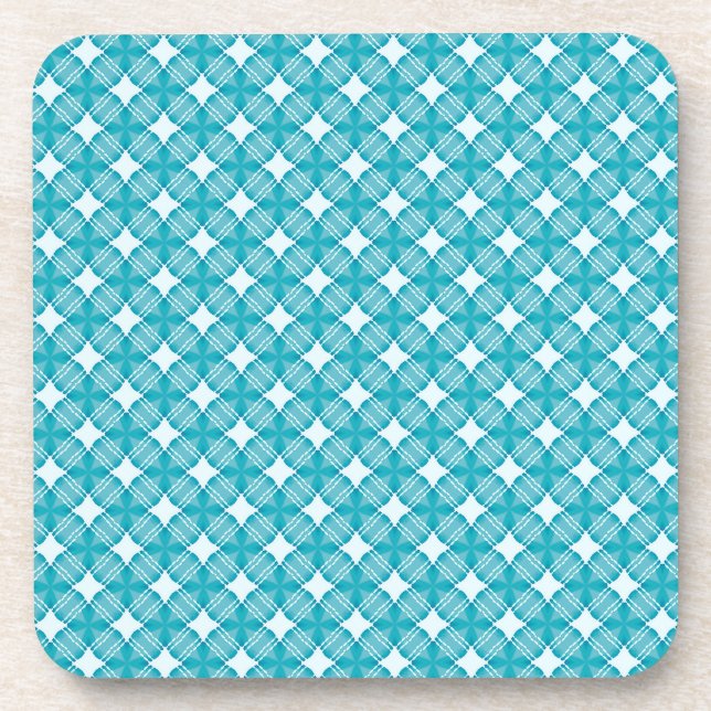 Grid and Stars Gingham Pattern Getränkeuntersetzer (Vorderseite)