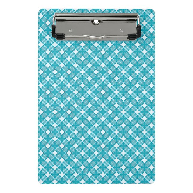 Grid and Stars Gingham Pattern Mini Klemmbrett (Vorderseite)