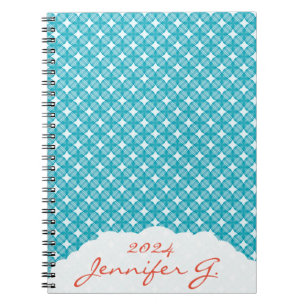 Grid and Stars Gingham Pattern Notizblock