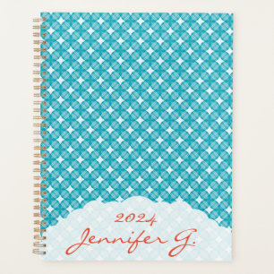 Grid and Stars Gingham Pattern Planer