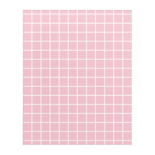 Grid Baby Pink und White Minimalistisch Karo Acryl Wandkunst