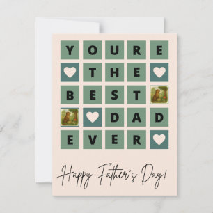 Grid Heart Personal Vatertag Card Mitteilungskarte