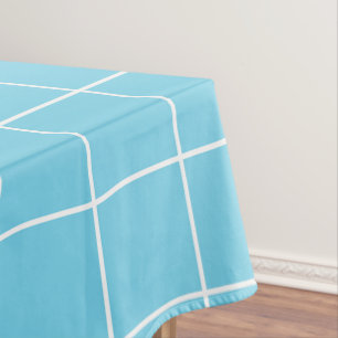 Grid Light Blue und White Tischdecke