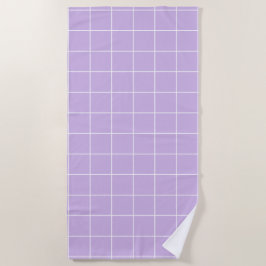 Grid Lilac und White Strandtuch