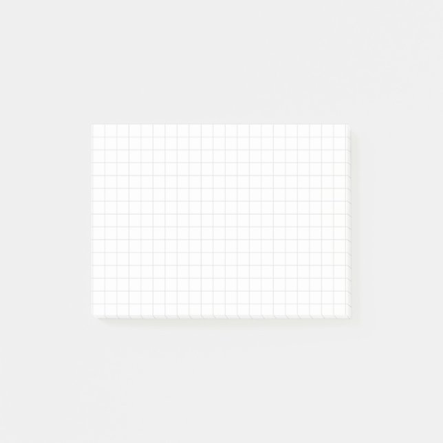 “Grid of graph paper” – Minimalist grid (white) Post-it Klebezettel (Vorderseite)