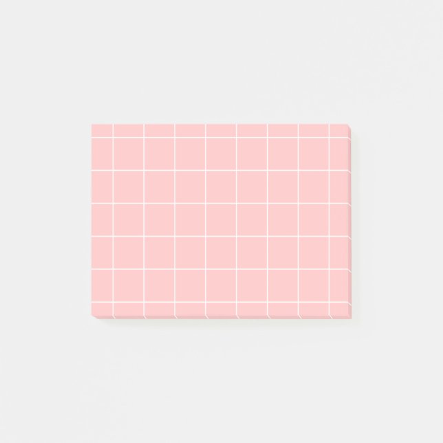 Grid paper: minimalist grid (pink) post-it klebezettel (Vorderseite)