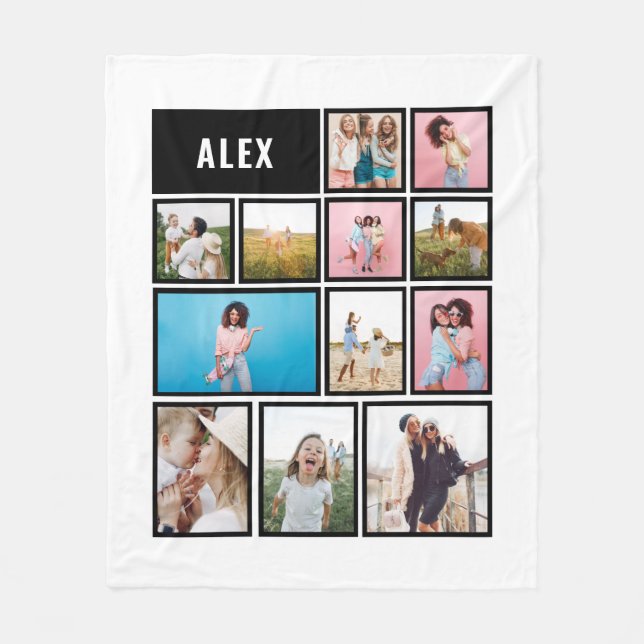 Grid Schwarz-weiß 12 Foto modern minimalistisch ab Fleecedecke (Vorderseite)