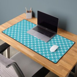 Grid und Stars Gingham Blue Schreibtischunterlage