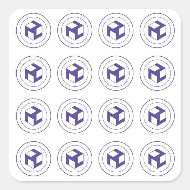 Grid von Antahkaranas - Platz Antahkarana - männli Quadratischer Aufkleber (Vorderseite)