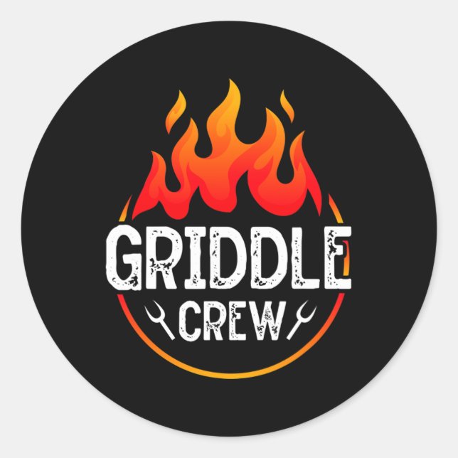 Griddle Grill Squad Grillen Team Grill Grill Runder Aufkleber (Vorderseite)