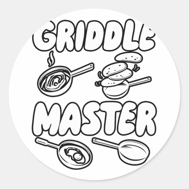 Griddle Master Funny Grillen Runder Aufkleber (Vorderseite)