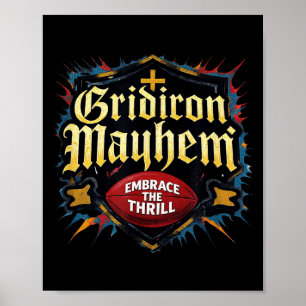 Gridiron-Mayhem-T-Shirt mit aufregendem Football-D Poster