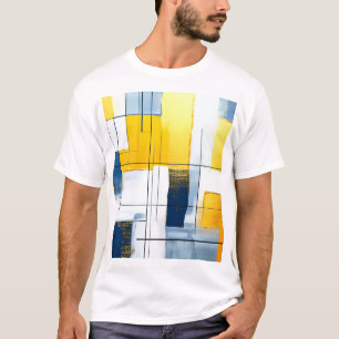 Gridlight-Komposition – Urbane Blöcke in Gold und T-Shirt