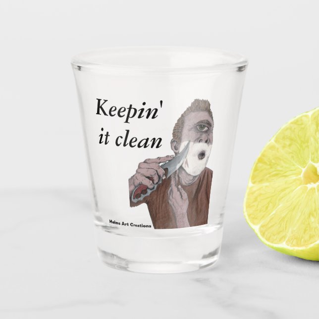 Grieche Cyclops Knife Shave Fantasy Art Shot Glass Schnapsglas (Vorderseite)