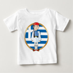 Grieche Evzone mit Flagge Baby T-shirt