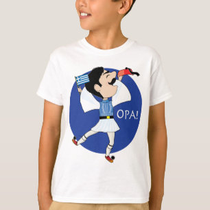 Grieche Evzone Tanzen mit Flagge OPA! T-Shirt