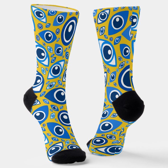 Grieche Eye-Blues Socken (Gewinkelt)