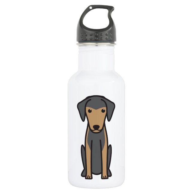 Grieche Harehound HundeCartoon Edelstahlflasche (Vorderseite)