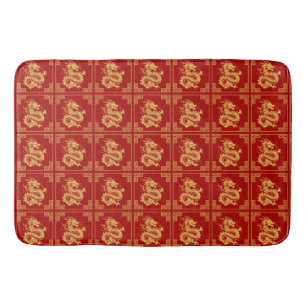 Grieche Rahmen Gold Dragon Muster Rot Badematte