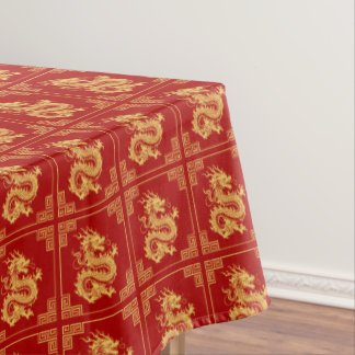 Grieche Rahmen Gold Dragon Muster Rot Tischdecke