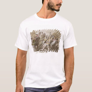 Grieche-und Trojan-Kampf über dem Körper von T-Shirt