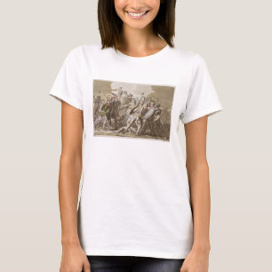 Grieche-und Trojan-Kampf über dem Körper von T-Shirt
