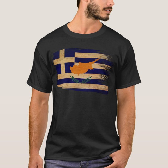 Grieche-Zypern-Flagge T-Shirt (Vorderseite)