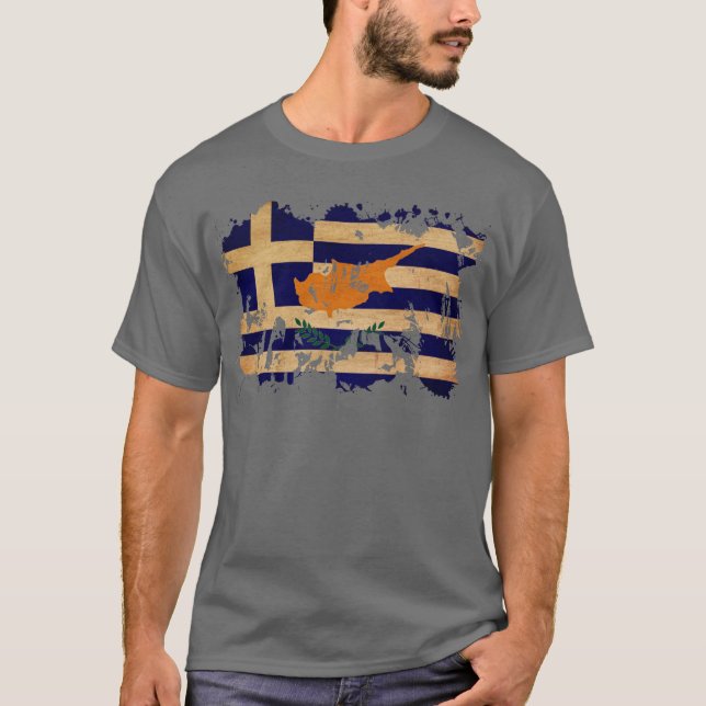 Grieche-Zypern-Flagge T-Shirt (Vorderseite)