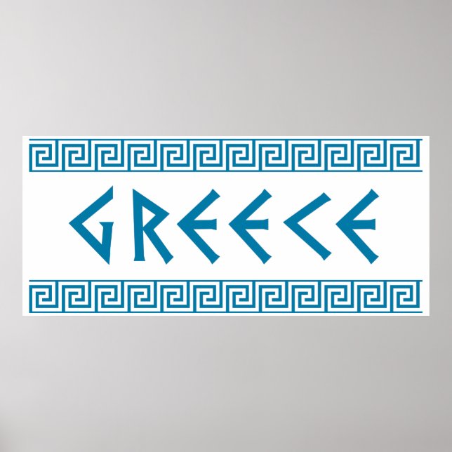 Griechen-Landschaft-Text-Namen-Symbol griechischen Poster (Vorne)
