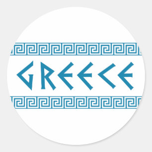 Griechen-Landschaft-Text-Namen-Symbol griechischen Runder Aufkleber