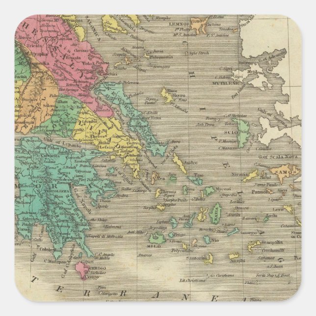 Griechenland 10 quadratischer aufkleber (Vorderseite)