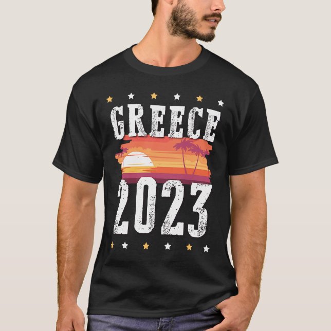 Griechenland 2023 Urlaubsreiseteam T-Shirt (Vorderseite)