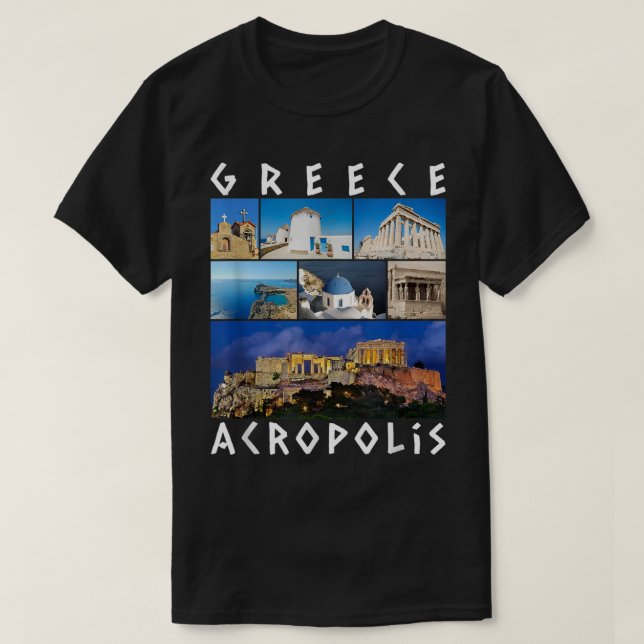 Griechenland Akropolis Berühmte Sehenswürdigkeiten T-Shirt (Design vorne)