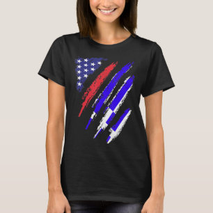 Griechenland Amerikanische Flagge USA Patriot Heri T-Shirt